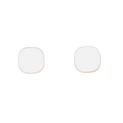 Lovisa Rose Gold Rounded Square White Enamel Stud Earrings