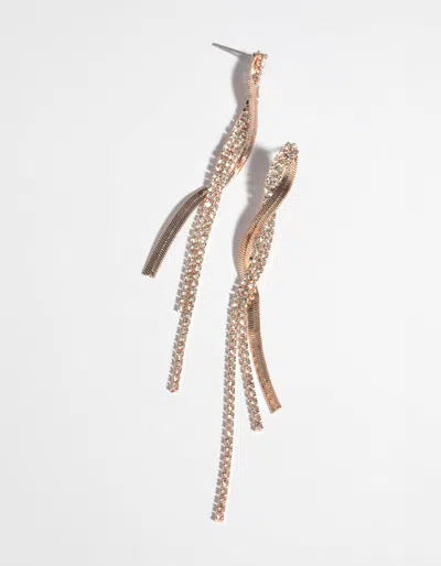 Lovisa Rose Gold Snake Drop Earrings In Multi