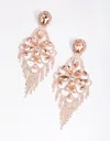 Lovisa Rose Gold Statement Glam Drop Earrings In Multi