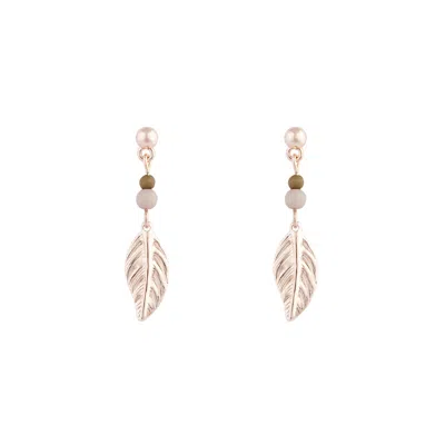 Lovisa Rose Gold Textured Leaf Drop Earrings