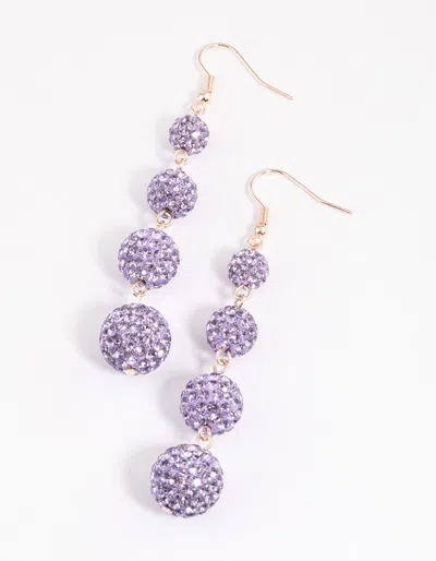 Lovisa Rose Gold Triple Ball Drop Earrings In Multi