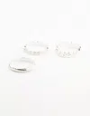 Lovisa Shiny Flower Vine Ring 3-pack In Silver