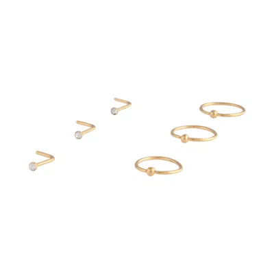 Lovisa Shiny Gold Ball Nose Ring Stud 6 Pack