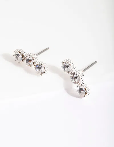 Lovisa Silver 3 Crystal Crawler Stud Earrings