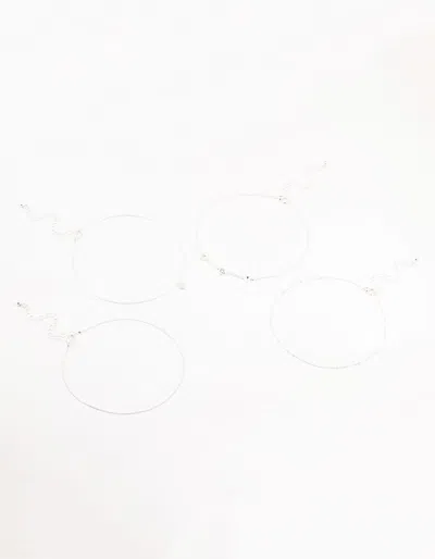 Lovisa Silver Ball Chain Heart Chokers 4-pack