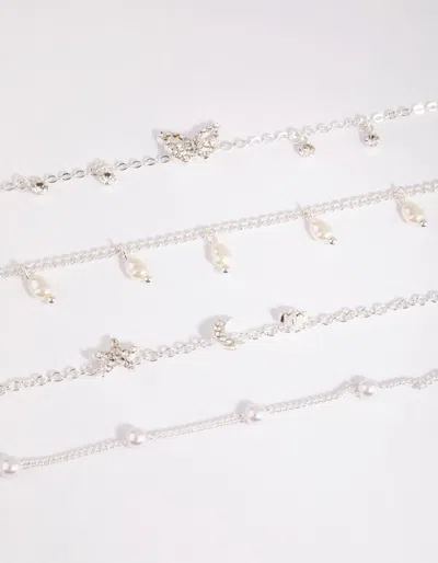 Lovisa Silver Butterfly Jingle Bracelet And Anklet Pack