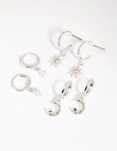 Lovisa Silver Celestial Huggie Earring Pack