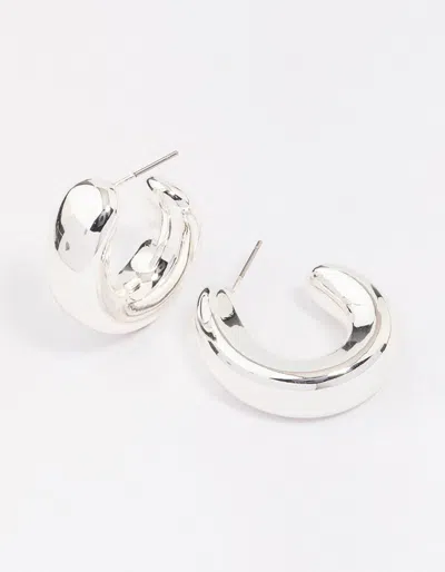 Lovisa Silver Chunky Simple Slide Hoop Earrings