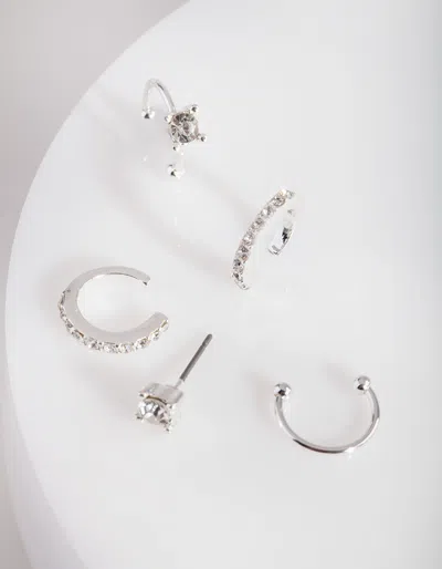 Lovisa Silver Classic Diamante Ear Stack