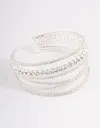 Lovisa Silver Criss Cross Cupchain Cuff Bangle In Silver