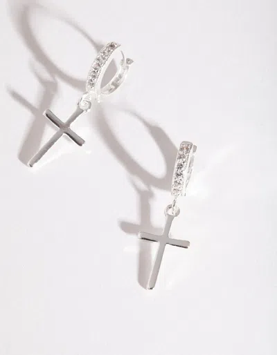 Lovisa Silver Cross Huggie Earrings