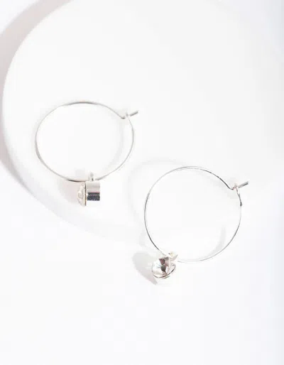 Lovisa Silver Crystal Stone Hoop Earrings In Metallic