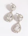 Lovisa Silver Cubic Zirconia Angelina Drop Earrings In Silver