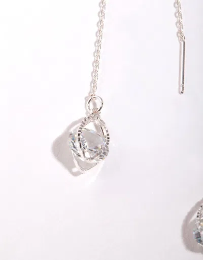 Lovisa Silver Cubic Zirconia Chain Teardrop Earrings