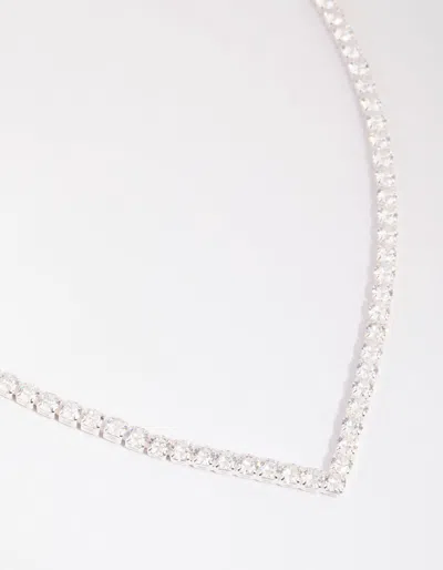 Lovisa Silver Cubic Zirconia Cupchain Point Tennis Necklace