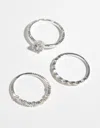Lovisa Silver Cubic Zirconia Engagement Ring Stack In Silver