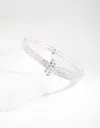 Lovisa Silver Cubic Zirconia Row T Cuff Bracelet In Silver