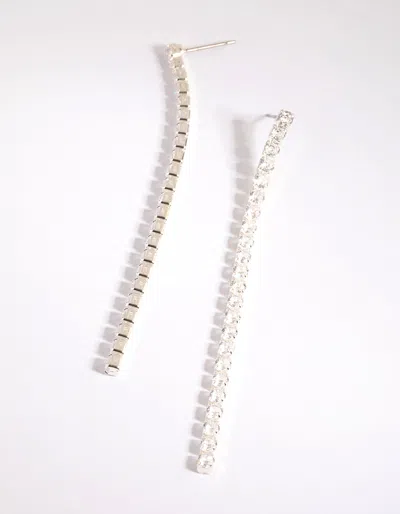 Lovisa Silver Cubic Zirconia Single Cup Chain Drop Earrings
