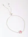 Lovisa Silver Cubic Zirconia Square Halo Toggle Bracelet In Silver