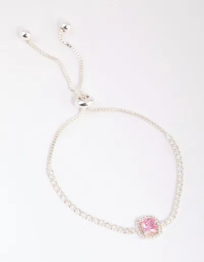 Lovisa Silver Cubic Zirconia Square Halo Toggle Bracelet