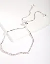 Lovisa Silver Cubic Zirconia Toggle Bracelet In Silver