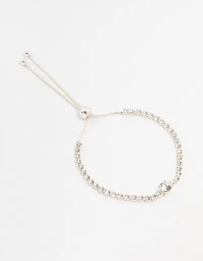 Lovisa Silver Cup Chain Czech Crystal Toggle Bracelet