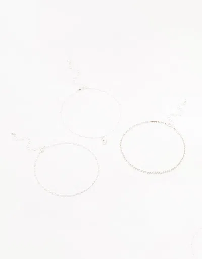 Lovisa Silver Cupchain Butterfly Chokers 3-pack