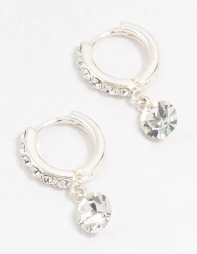 Lovisa Silver Czech Crystal Drop Huggie Earrings