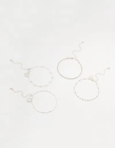 Lovisa Silver Dainty Pearl Bracelets & Anklets Set