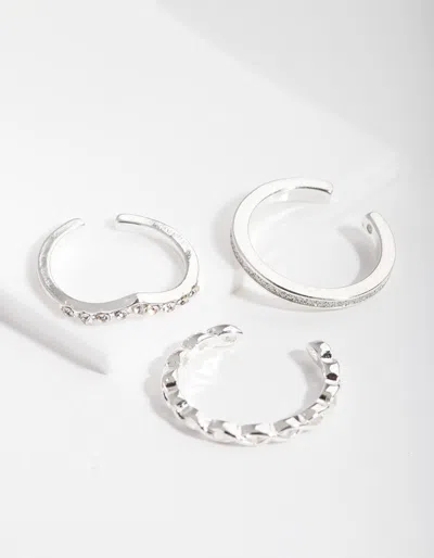 Lovisa Silver Diamante Band 3 Pack Toe Rings