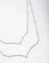 Lovisa Silver Diamante Double Row Point Necklace In Silver