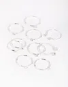Lovisa Silver Diamante Ring Stack 8-pack In Silver