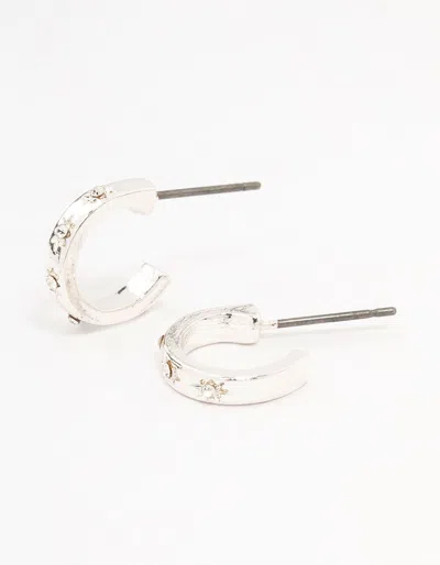 Lovisa Silver Diamante Star Huggie Earrings
