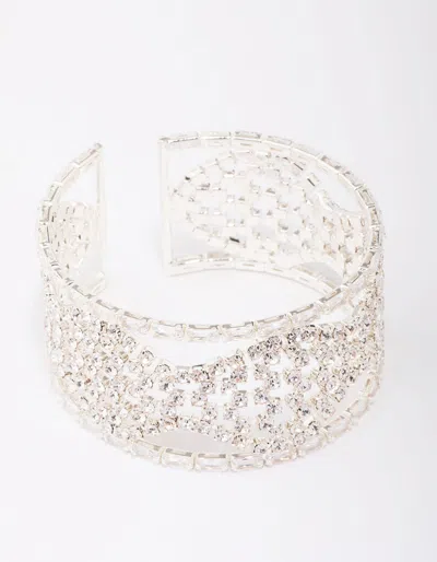 Lovisa Silver Diamante Thick Wrist Cuff