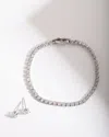 Lovisa Silver Diamond Simulant Earring And Bracelet Set In Silver
