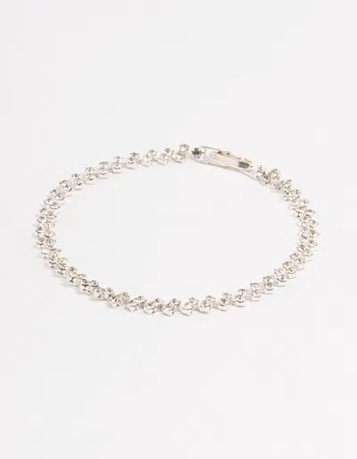 Lovisa Silver Double Dangle Diamante Petal Bracelet