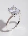 Lovisa Silver Emerald Cut Cubic Zirconia Diamante Band Ring In Silver