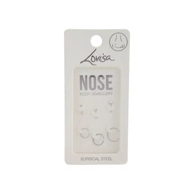 Lovisa Silver Fine Graduating Nose 6 Pack