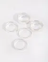 Lovisa Silver Flat Band Ring 5-pack In Silver