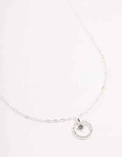 Lovisa Silver Floating Czech Crystal Circle Necklace