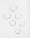 Lovisa Silver Graduating Textured Hoop Earring Pack