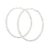 Lovisa Silver Large Stone Set Hoop Earrings In Silver