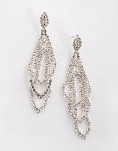Lovisa Silver Layered Geometric Chain Earrings
