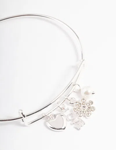 Lovisa Silver Love Mix Charm Bangle