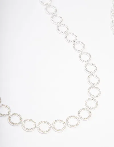 Lovisa Silver Mini Open Diamante Circle Belt In Transparent
