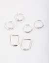 Lovisa Silver Mini Shape Huggie Earrings 3-pack In Silver