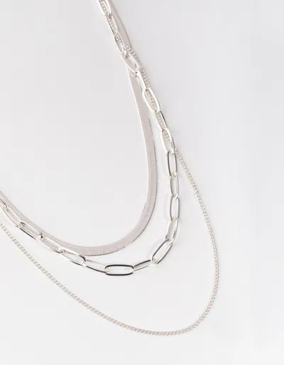 Lovisa Silver Mix Trend Chain Three-pack Necklace