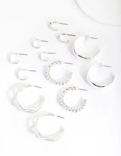 Lovisa Silver Multi Twist Hoop Earring 6 Pack