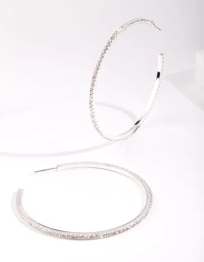 Lovisa Silver Oversized Diamante Hoop Earrings