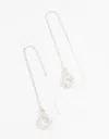 Lovisa Silver Pear Czech Crystal Thread Through Earrings In Silver